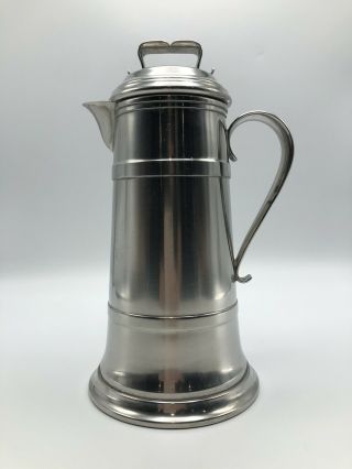 Steel Lidded Beverage Pitcher Water Tea Coffee Jug Pot Germany Platnil Vintage
