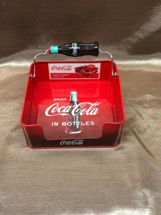 Coca Cola Tin Flat Napkin Holder Dispenser For Coke Lovers