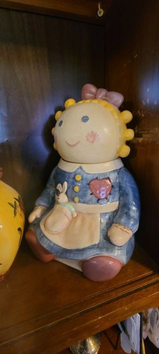 Vintage Treasure Craft " Sugar " Rag Doll Cookie Jar 14 " Usa No Chips