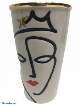 Starbucks 2015 Anniversary Siren Face Ceramic Travel Tumbler Mug 10 Oz No Lid