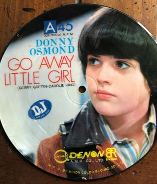 Donny Osmond/osmonds Japanese Picture 45 Go Away Little Girl B/w Yoyo Rare