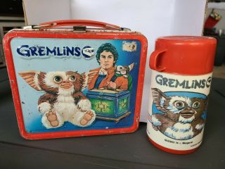 Vintage Gremlins Metal Lunchbox With Thermos By Aladdin 1984 Great Addition