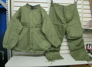 Chemical Protective Suit Large U.  S.  Military Pristine Od Green Vintage Nos