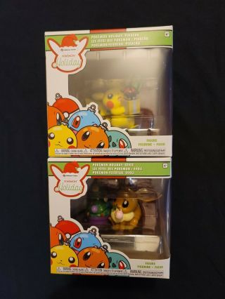 Pokemon Holiday Pikachu And Eevee Funko Figure Pokemon Centre Exclusive In Hand