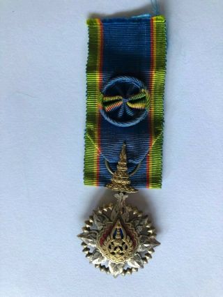 Thailand Thai Siam Enamel Order Of The Crown 4th Class