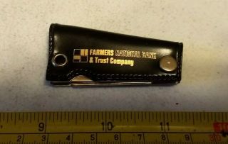 Vintage Farmers National Bank & Trust Co Advertising Pocket Knife Bottle Opener
