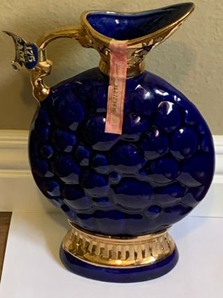 Vintage 1963 Jim Beam Cobalt Blue Whisky Decanter Bottle 175 Month Regal China