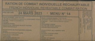 22 Different French Combat Rations Rcir (french Mre 24 Hours) Best Before 2023