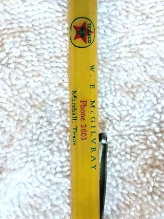 Texaco Oil Mechanical Pencil Vintage Marshall Texas W.  E.  Mcgilvray