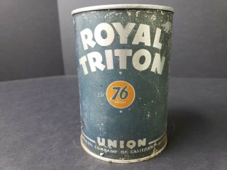 Royal Triton 76 Union Oil Company Of California Vintage Metal Oil Can