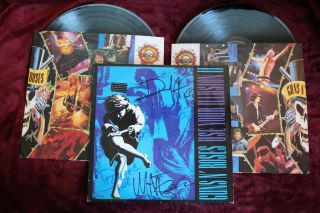 Hand Signed - Guns N Roses Use Your Illusion 2 Album Vinyl Record Disc