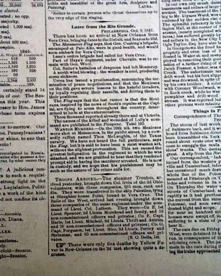 Mexico City Entered General Winfield Scott Mexican - American War 1847 Newspaper
