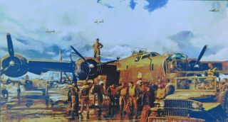 Wwii B - 24 Liberator Bomber Poster 1944 Ready For Takeoff Five Art Prints