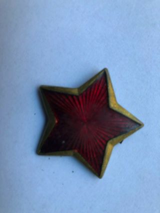 Yugoslavia Yna Partisan Rare Red Enamel Cap Hat Cockade Badge Pin Wwii