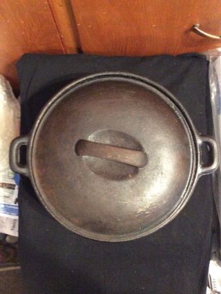 Vintage Unmarked 4 Quart Cast Iron Dutch Oven Stew Pot With Lid 10 Inch