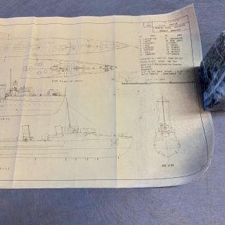 Reading Model Engineers USS Truxton Old Destroyer Drawing No 496X Vintage 3