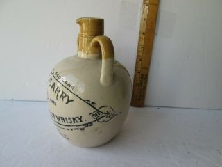 antique scotch whiskey pottery jug qt.  with double handles glen gary early 1900s 2