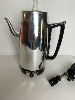 Vintage General Electric 9 Cup Coffee Percolator Pot Immersible A8p15 -