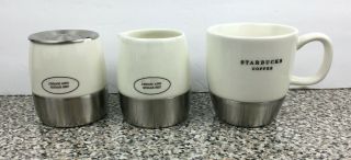 Starbucks Cream And Sugar Set Coffee Stainless Steel Ceramic And Mug 10 Oz Cup
