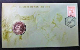 Australian 50 Cents Pnc 2013 100 Years Of Commonwealth Stamps Commemorative Coin