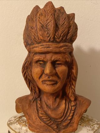 Vintage Jim Beam National Tobacco Festival Whiskey Decanter 1973 Native Indian 2
