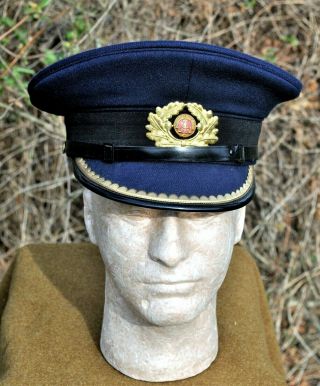 Vintage East German Navy Officer Service Visor Hat 1967 Dated