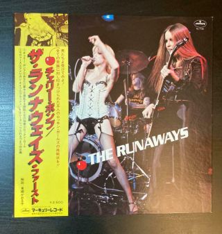 Runaways St Japan 1977 Lp Gatefold Obi Poster Complete Punk Joan Jett Lita Ford