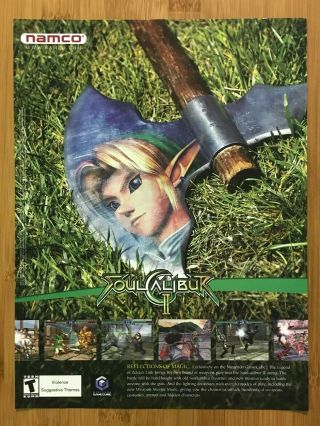 Soul Calibur Ii 2 Gamecube Link Zelda 2003 Print Ad/poster Official Art Caliber
