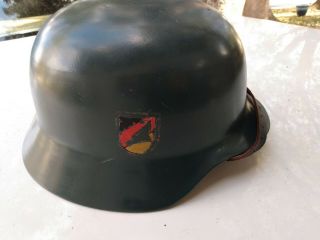 Post WW2 West German Bundeswehr size 64 helmet with liner and chinstrap 2