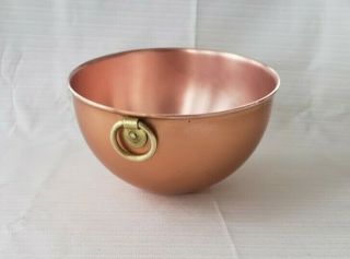 Vintage Paul Revere 1801 Heavy Copper 7.  25 " Mixing Bowl With Rolled Edges