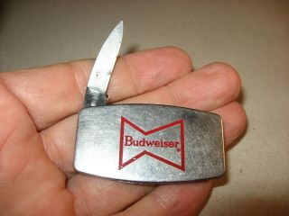 Zippo Combination Pocket Knife & Money Clip With Budweiser Beer Advertising