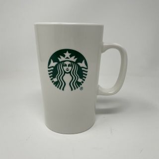 Starbucks Tall 16oz White Coffee Tea Latte Mug Cup Green Mermaid Siren Logo