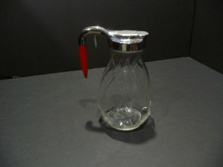 Bakelite Large Syrup Dispenser Vintage 1950s Molded Glass Pitcher
