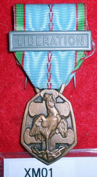 Xm01 French Ww11 Victory Medal,  With Liberation Bar,  Old Style