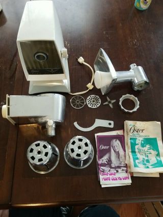 Vintage Oster Imperial Food Grinder Complete With Salad Attachment.