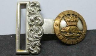 Canada Militia Victorian Era Brass & White Metal Male Part Of 2 Piece Belt Buckl