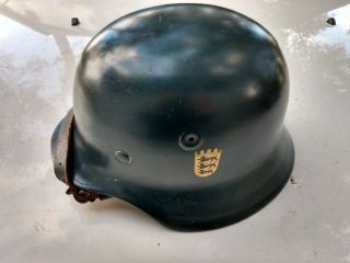 Post Ww2 West German Bundeswehr Helmet With Liner And Chinstrap