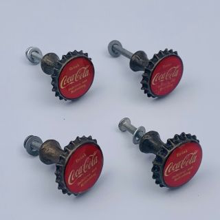 Coca - Cola Bottle Cap Metal Knobs (set Of 4),  Open Road Brands