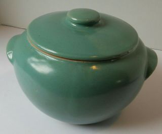 Vintage Turquoise Cookie Jar California Pottery Usa 2 Quart
