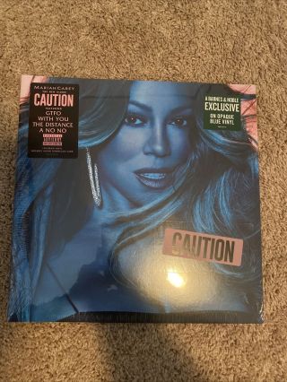 Mega Rare Mariah Carey Caution Lp Blue Vinyl Exclusive Barnes Noble