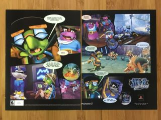 Sly 2: Band Of Thieves Ps2 2004 Vintage Print Ad/poster Official Sly Cooper Art