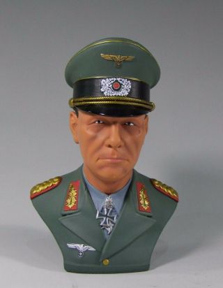 155mm Ww2 German General Erwin Rommel Painted Bust Statue Sta001