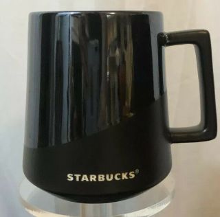 Starbucks 2017 Matte Black & Mirrored Ceramic Coffee Mug 14 Oz Cup 414ml Sh