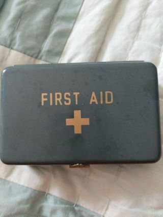 Vintage Mini First Aid Kit Tin 2.  75 " X4 "