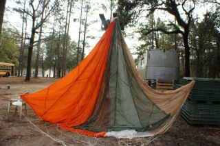 Military Parachute Canopy With Uncut Lines 24 Ft Diameter Nylon,  Shade