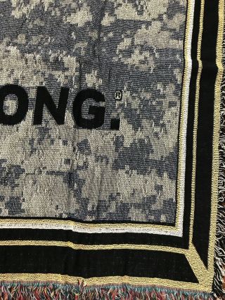 United States U.  S.  Army Strong camo camoflage Cotton Woven Afghan Blanket RARE 3