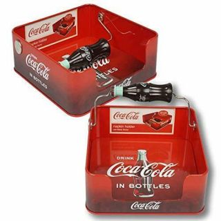 Coke Coca Cola Tin Flat Napkin Holder Dispenser