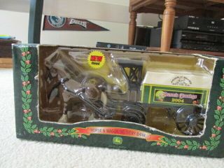 John Deere Horse And Wagon Delivery Coin Bank 2004  Seasons Greet