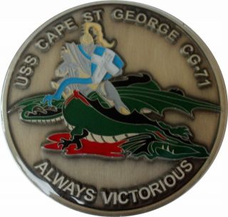 Hsm - 78 Det 4 Uss Cape St.  George Cg - 71 Us Navy Challenge Coin Always Victorious