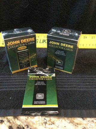 2 - Boxes Of Rare John Deere Collector Cards (1994 - 1995 & An Extra Pack) - Nib